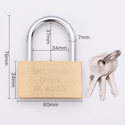 Copper Padlock Small Lock, Style: Short Lock Beam, 60mm Open-garmade.com