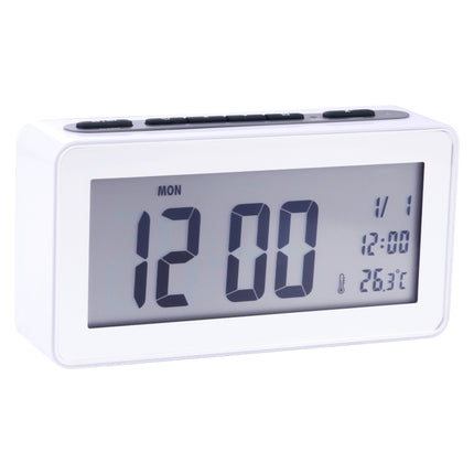 AQ139N LED Display Desktop Alarm Clock (White)-garmade.com