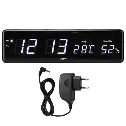 Combinatorial Alarm Clock Practical Digital Hanging Dual-purpose LED Clock, EU Plug(Green)-garmade.com