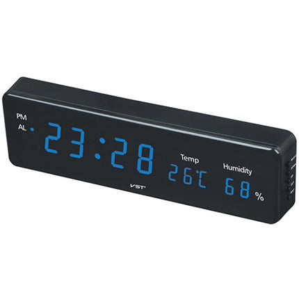 Combinatorial Alarm Clock Practical Digital Hanging Dual-purpose LED Clock, EU Plug(Blue)-garmade.com