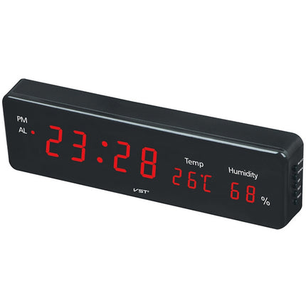 Combinatorial Alarm Clock Practical Digital Hanging Dual-purpose LED Clock, EU Plug(Red)-garmade.com