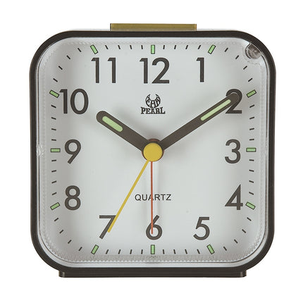 Square Mute Alarm Clock Mini Bedside Office Electronic Clock(Black)-garmade.com