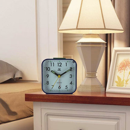 Square Mute Alarm Clock Mini Bedside Office Electronic Clock(Pink)-garmade.com