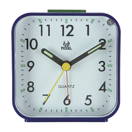 Square Mute Alarm Clock Mini Bedside Office Electronic Clock(Blue)-garmade.com