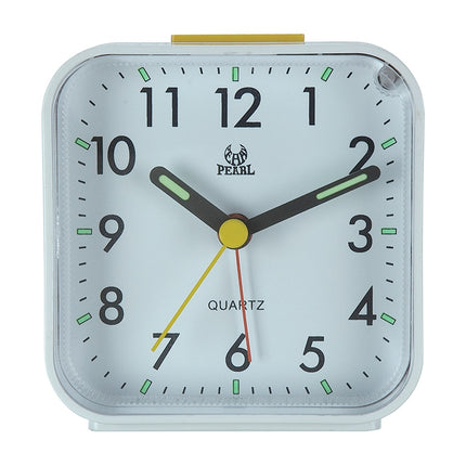 Square Mute Alarm Clock Mini Bedside Office Electronic Clock(White)-garmade.com