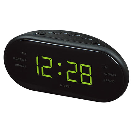 Oval Radio LED Digital Alarm Clock (Yellow)-garmade.com