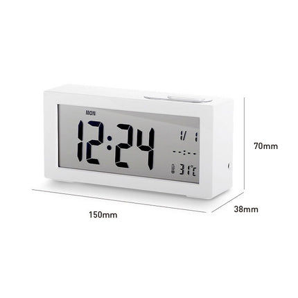 Automatic Night Light Electronic Clock Large Screen Adjustable Backlight Alarm Clock (Blue)-garmade.com