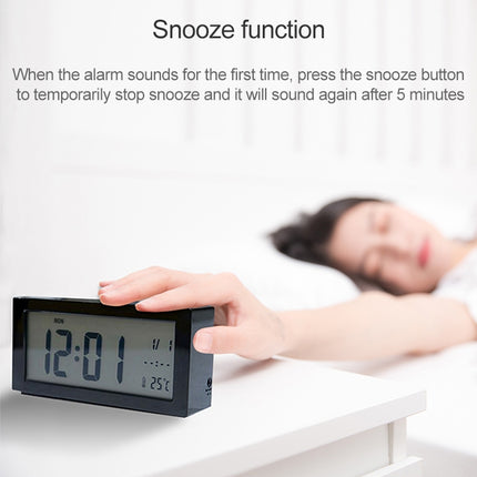Automatic Night Light Electronic Clock Large Screen Adjustable Backlight Alarm Clock (White)-garmade.com