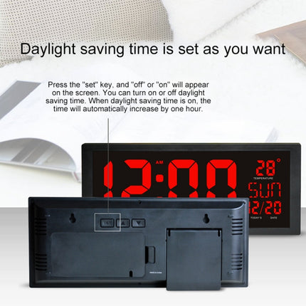 XM901 Multifunctional Large-screen High-definition Digital Display LED Electronic Wall Clock (Black)-garmade.com