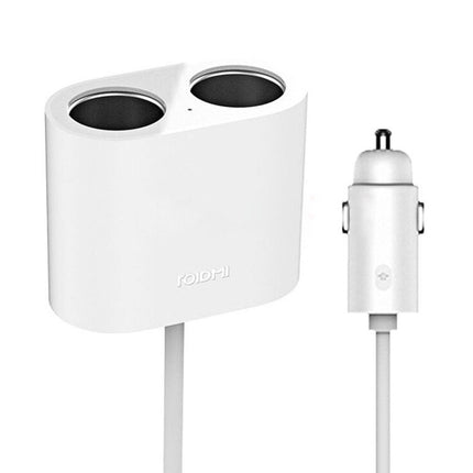 Original Xiaomi Youpin ROIDMI 2 in 1 120W 10A Car Cigarette Lighter + Dual USB Port Quick Charge Car Charger(White)-garmade.com