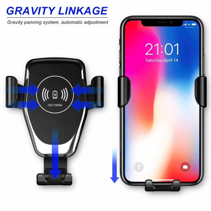 Car Air Outlet Bracket Wireless Charger Qi Standard Wireless Charger(Black)-garmade.com