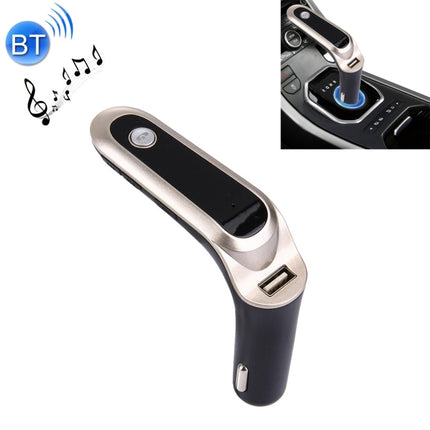 CARS7 Bluetooth Car Charger with Digital Display for Mobile Phone(Gold)-garmade.com