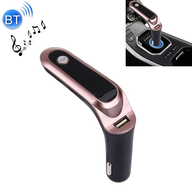 CARS7 Bluetooth Car Charger with Digital Display for Mobile Phone(Rose Gold)-garmade.com