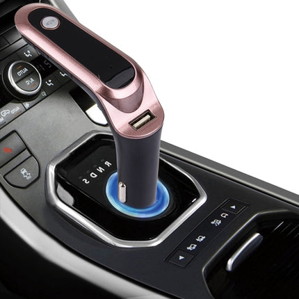 CARS7 Bluetooth Car Charger with Digital Display for Mobile Phone(Rose Gold)-garmade.com
