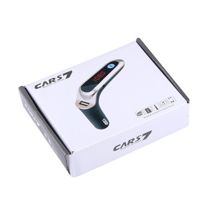 CARS7 Bluetooth Car Charger with Digital Display for Mobile Phone(Silver)-garmade.com