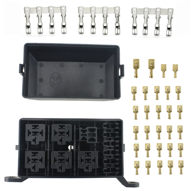 F2758 Car Modification 6 Way Car Relays Box with Terminal Block-garmade.com