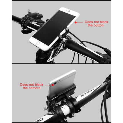 Motorcycle Handlebar Aluminum Alloy Phone Bracket(Black)-garmade.com