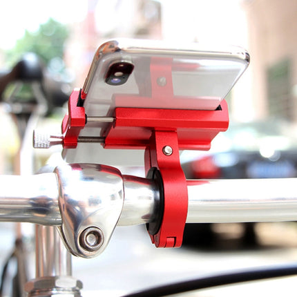 Motorcycle Handlebar Aluminum Alloy Phone Bracket(Red)-garmade.com