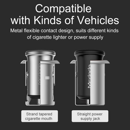 Mcdodo CC-3851 Dual USB Ports Smart Car Charger, For iPhone, iPad, Samsung, HTC, Sony, LG, Huawei, Lenovo, and other Smartphones or Tablet(Black)-garmade.com