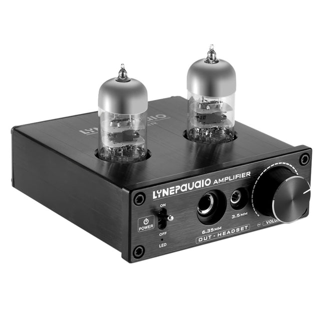 LINEPAUDIO A962 HiFi 6J9 Vacuum Tube Power Headphone Amplifier USB ASIO Sound Card(Black)-garmade.com