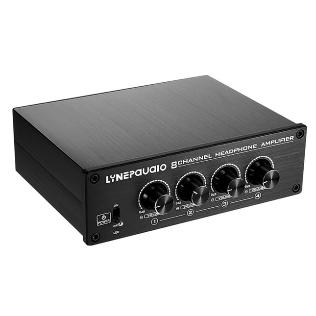 LINEPAUDIO A966 Pro Eight-channel Headphone Amplifier Headphone Distributer Signal Amplifier(Black)-garmade.com