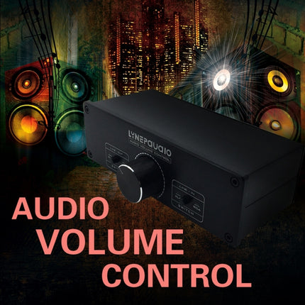 LINEPAUDIO A967 Full-balanced Passive PreAmp Active Speaker Two-channel Volume Controller(Black)-garmade.com
