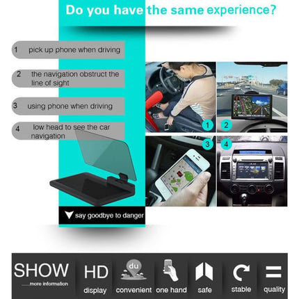 H6 Multi-function Car Smartphone Navigation Head Up Display Holder for 6 Inch Smartphone-garmade.com