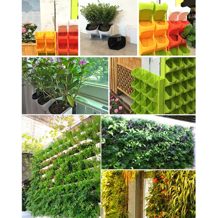 Plant Wall Vertical Indoor and Outdoor Balcony Wall-mounted Flower Pots Creative Combination of Resin Plastic Flower Pots with Removable Pot(Red)-garmade.com