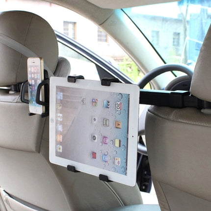 IMOUNT Car Headrest Mount 2 in 1 Car Back Seat Headrest Mount Tablet and Phone Holder with 360 Degree Adjustable Rotatio, For iPhone, Galaxy, Huawei, Xiaomi, Sony, LG, HTC, Google and other Smartphones, iPad, Tablet, Phone-garmade.com
