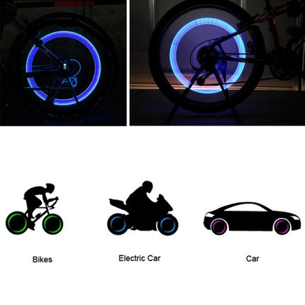 2 PCS Wheel Tyre Lamp With Battery for Car / Motorbike / Bike(Blue Light)-garmade.com