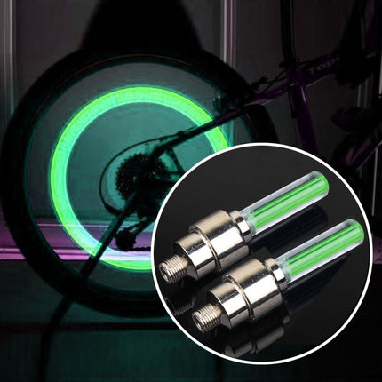 2 PCS Wheel Tyre Lamp With Battery for Car / Motorbike / Bike(Green Light)-garmade.com