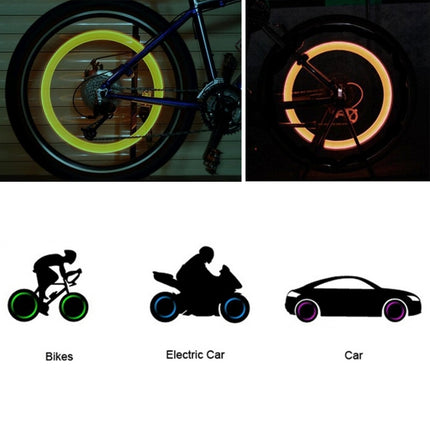2 PCS Wheel Tyre Lamp With Battery for Car / Motorbike / Bike(Yellow Light)-garmade.com