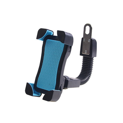 Universal 360 Degrees Free Rotation ABS Motorcycle Phone Bracket Mountain Bike Navigation Bracket GPS/Mobile Holder for 3.5-6.5 inch Mobile Phone(Blue)-garmade.com
