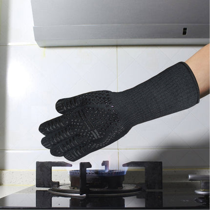 1 Pair Arrow Dispensing Pattern Silicone Cotton Microwave Oven Heat Insulation Kitchen Cooking Protective Gloves, High Temperature Resistance: 500 Degree C, Length: 32cm-garmade.com