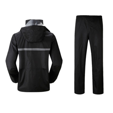 Durable Reflective Motorcycle Split Raincoat Pants Riding Bicycle Electric Bike Windproof Waterproof Rain Wear for Adult, Size: 2XL(Black)-garmade.com