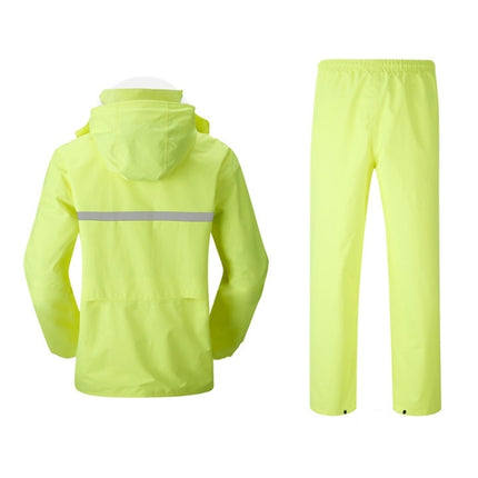Durable Reflective Motorcycle Split Raincoat Pants Riding Bicycle Electric Bike Windproof Waterproof Rain Wear for Adult, Size: L(Fluorescent Yellow )-garmade.com