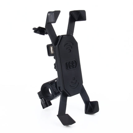 Motorcycle Bike Handlebar 5V 2.4A USB Charger Adjustable Angle Holder for 3.5-6 inch Phone, GPS-garmade.com