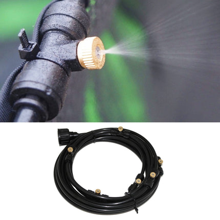 Outdoor Lawn Garden PE Mist Watering Line Misting Cooling System with 6 x Mist Nozzles, Length: 6m (Black)-garmade.com