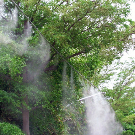 Outdoor Lawn Garden PE Hose Mist Watering Line Misting Cooling System with 16 x Mist Nozzles, Length: 12m (White)-garmade.com