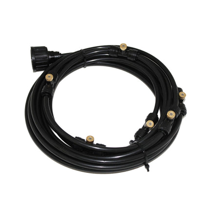 Outdoor Lawn Garden PE Hose Mist Watering Line Misting Cooling System with 21 x Mist Nozzles, Length: 15m (Black)-garmade.com