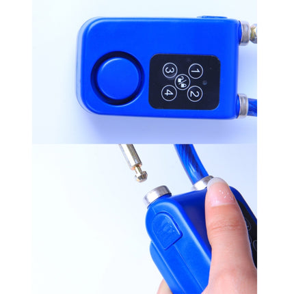 Bicycle Password Alarm IP44 Waterproof Burglar Vibration Alarm(Blue)-garmade.com