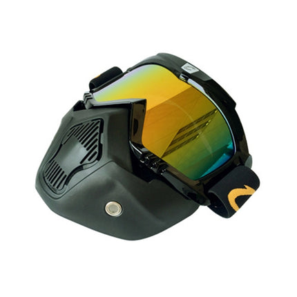 Motorcycle Helmet Riding Mask Goggles Set Outdoor Wind and Sand Resistant Off-road Harley Goggles Removable Masks(Colour)-garmade.com