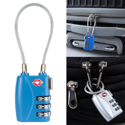 JASIT TSA719 Zinc Alloy 3-Digit Password TSA Lock Travel Luggage Padlock(Blue)-garmade.com