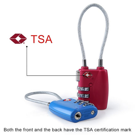 JASIT TSA719 Zinc Alloy 3-Digit Password TSA Lock Travel Luggage Padlock(Blue)-garmade.com