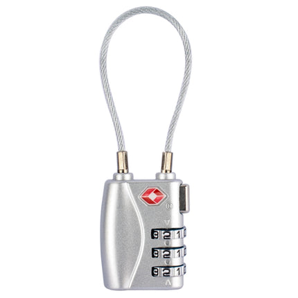 JASIT TSA719 Zinc Alloy 3-Digit Password TSA Lock Travel Luggage Padlock(Silver)-garmade.com