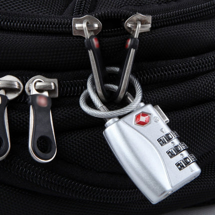 JASIT TSA719 Zinc Alloy 3-Digit Password TSA Lock Travel Luggage Padlock(Silver)-garmade.com