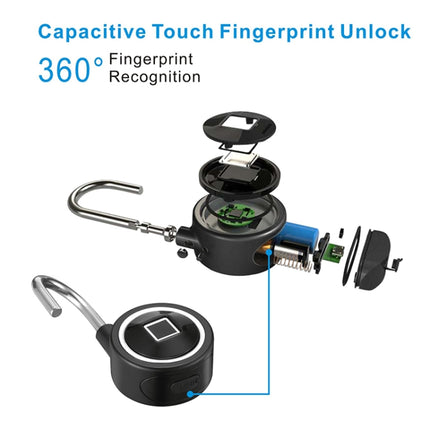 Waterproof Intelligent Bluetooth Fingerprint Padlock Remote Unlocking for iOS / Android(Silver)-garmade.com
