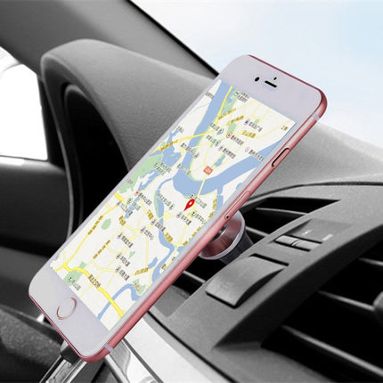 Universal Magnetic Car Air Vent Mount Phone Holder, For iPhone, Samsung, Huawei, Xiaomi, HTC and Other Smartphones(Silver)-garmade.com