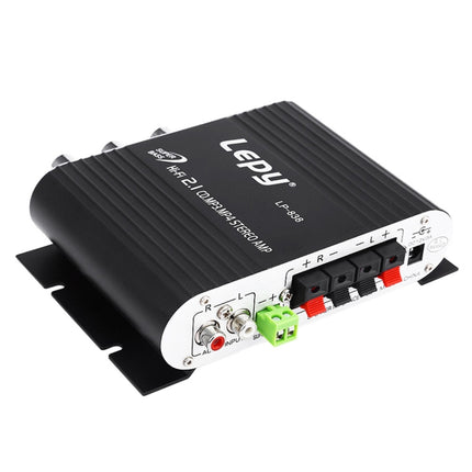 Car 2.1CH HIFI Subwoofer Amplifier Audio, Support MP3, with US Plug Adapter(Black)-garmade.com