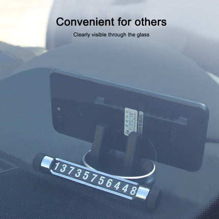 Multi-function Car Instrument Panel Mobile Phone Holder Temporary Parking Card(Black)-garmade.com